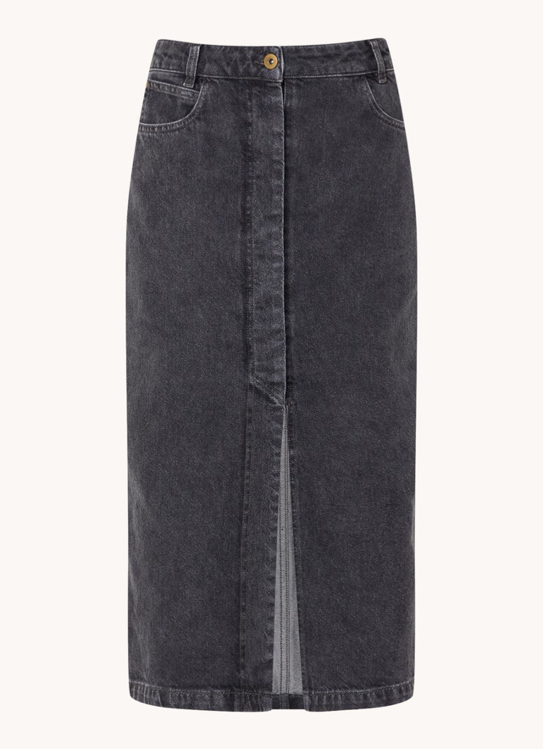 Fustă midi Sessùn Amadeo în denim închis
