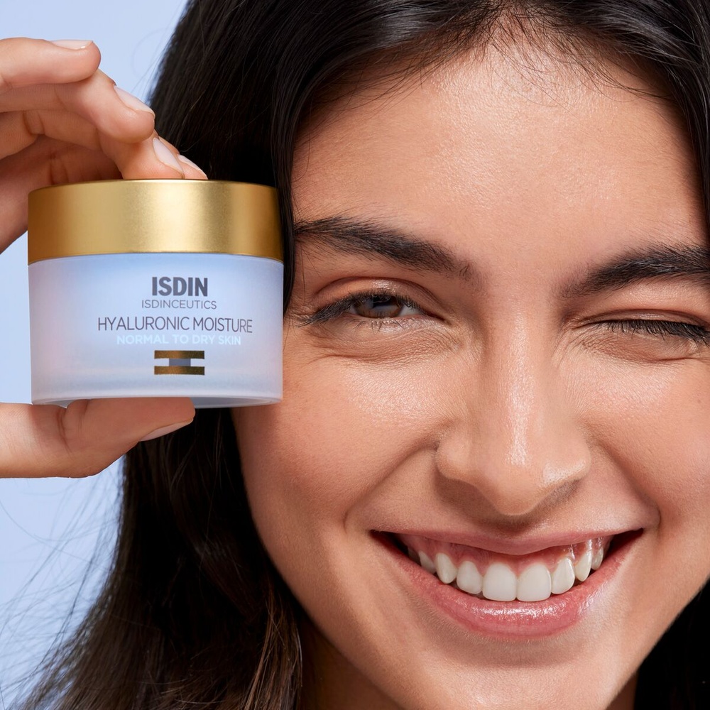isdin Hyaluronic Moisture Peaux Normales à Sèches Crème de jour hydratante à l'acide hyaluronique Peaux Normales à Sèches