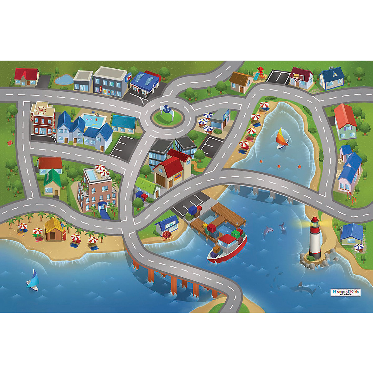 Spielteppich Stadthafen, 80x120 cm