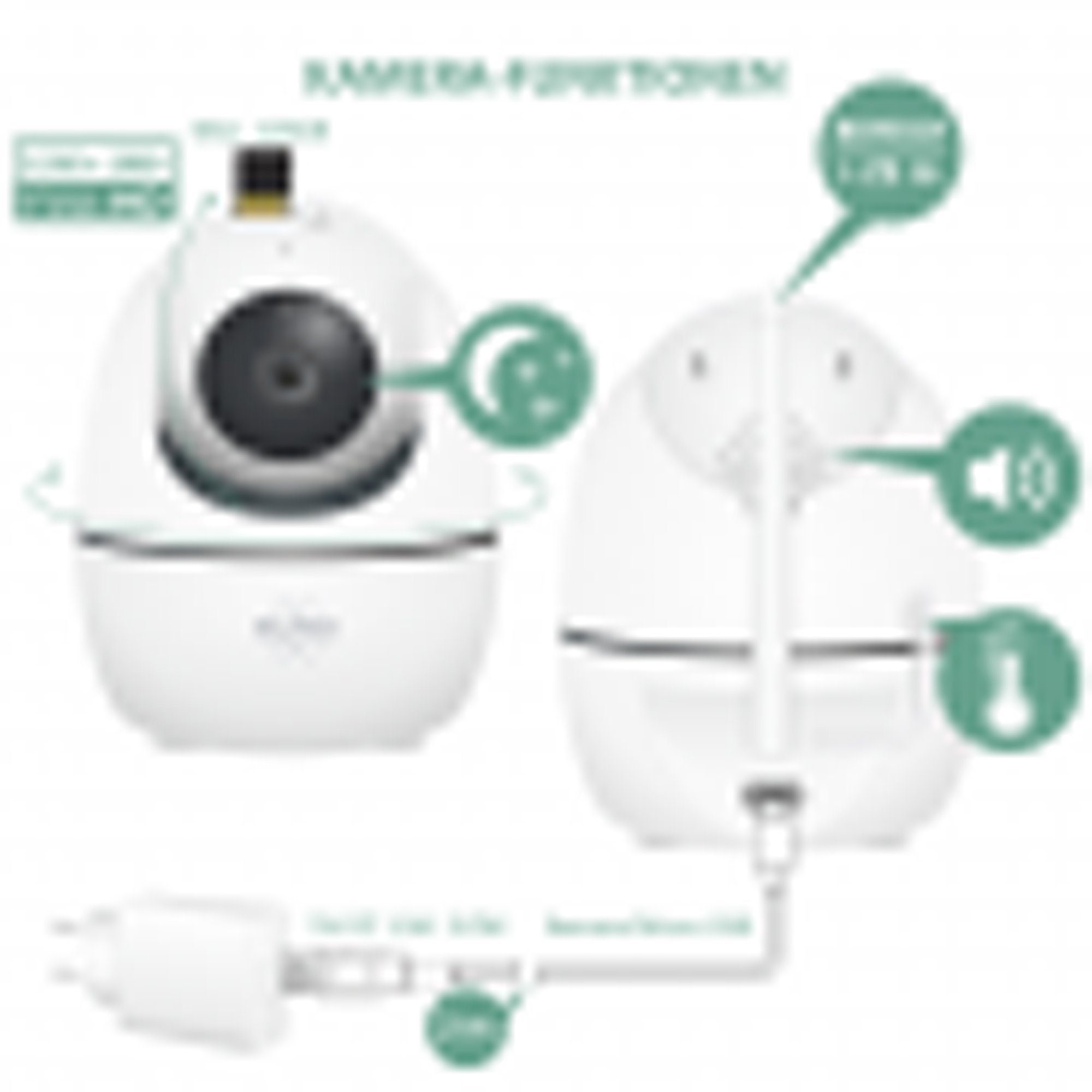 Elro Video-Babyphone BC2000, 2-tlg., Monitor und Kamera, Full HD mit 12,7 cm Bildschirm