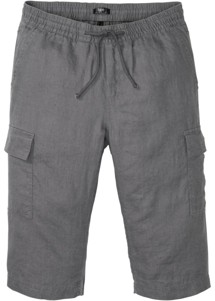 Schlupf-Cargo-Bermuda mit Leinen, Regular Fit