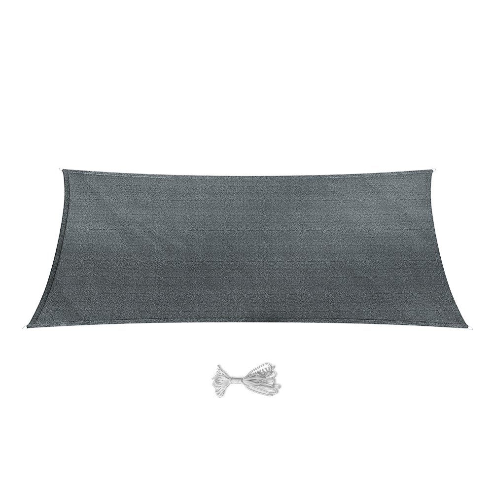Oskar-Store Sonnensegel Sonnenschutz Rechteck 2x4 Anthrazit UV-Schutz HDPE