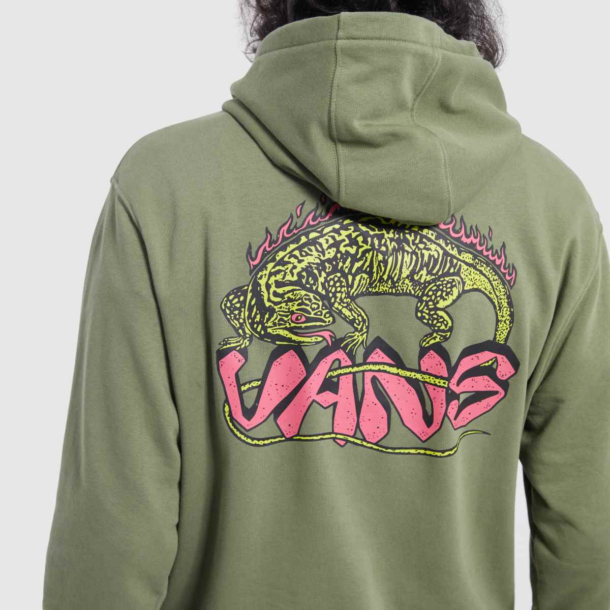 Vans Fiery Friend kapucnis pulóver khaki színben