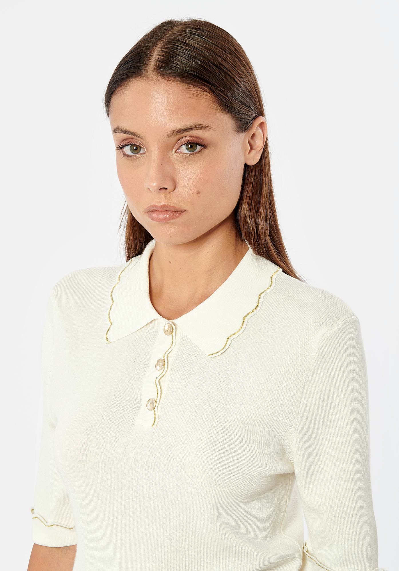 LUBER  Polo blanc femme