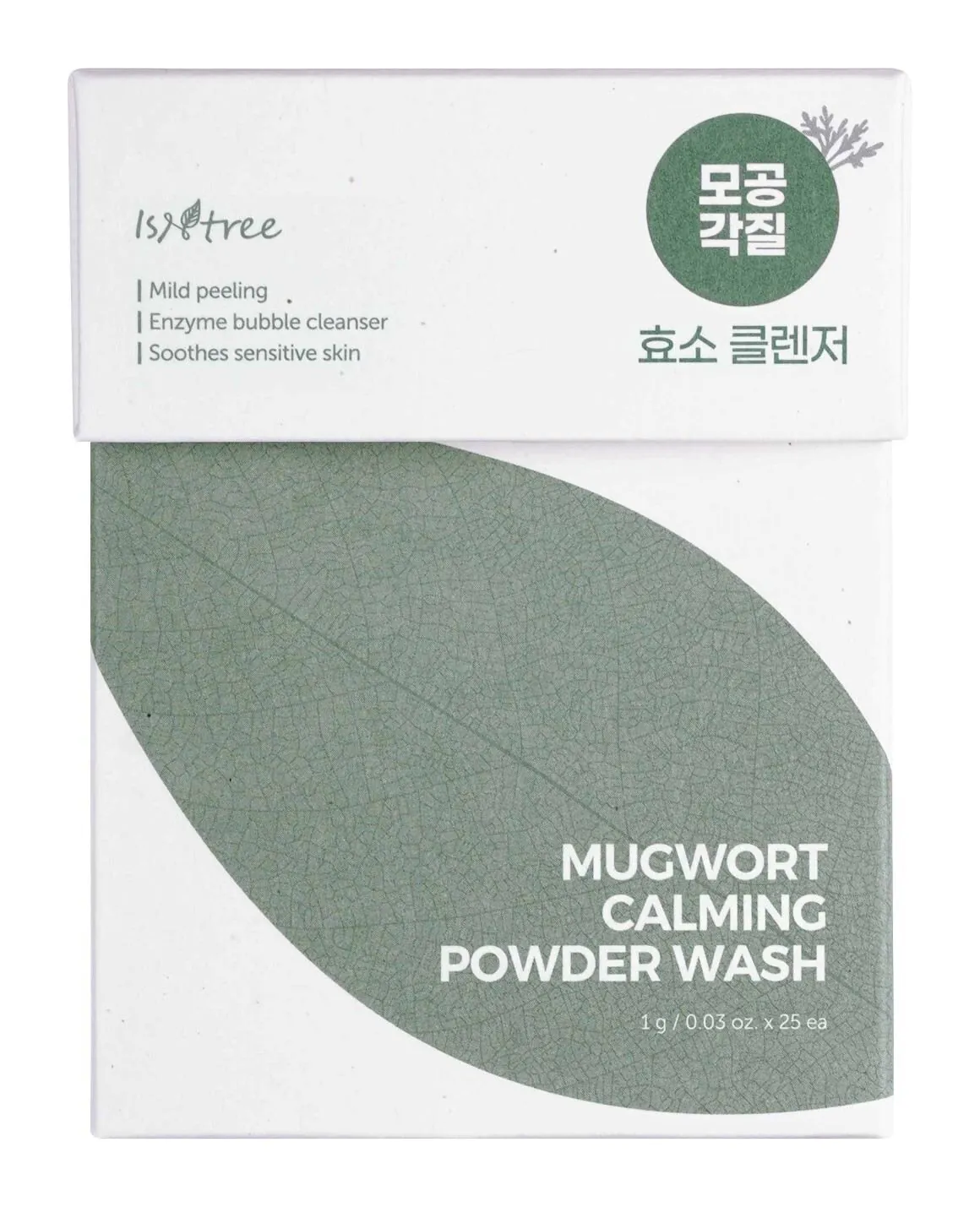„Isntree Mugwort“ raminamųjų miltelių prausimosi rinkinys, 25 x 1 g veido prausimosi pakeliai