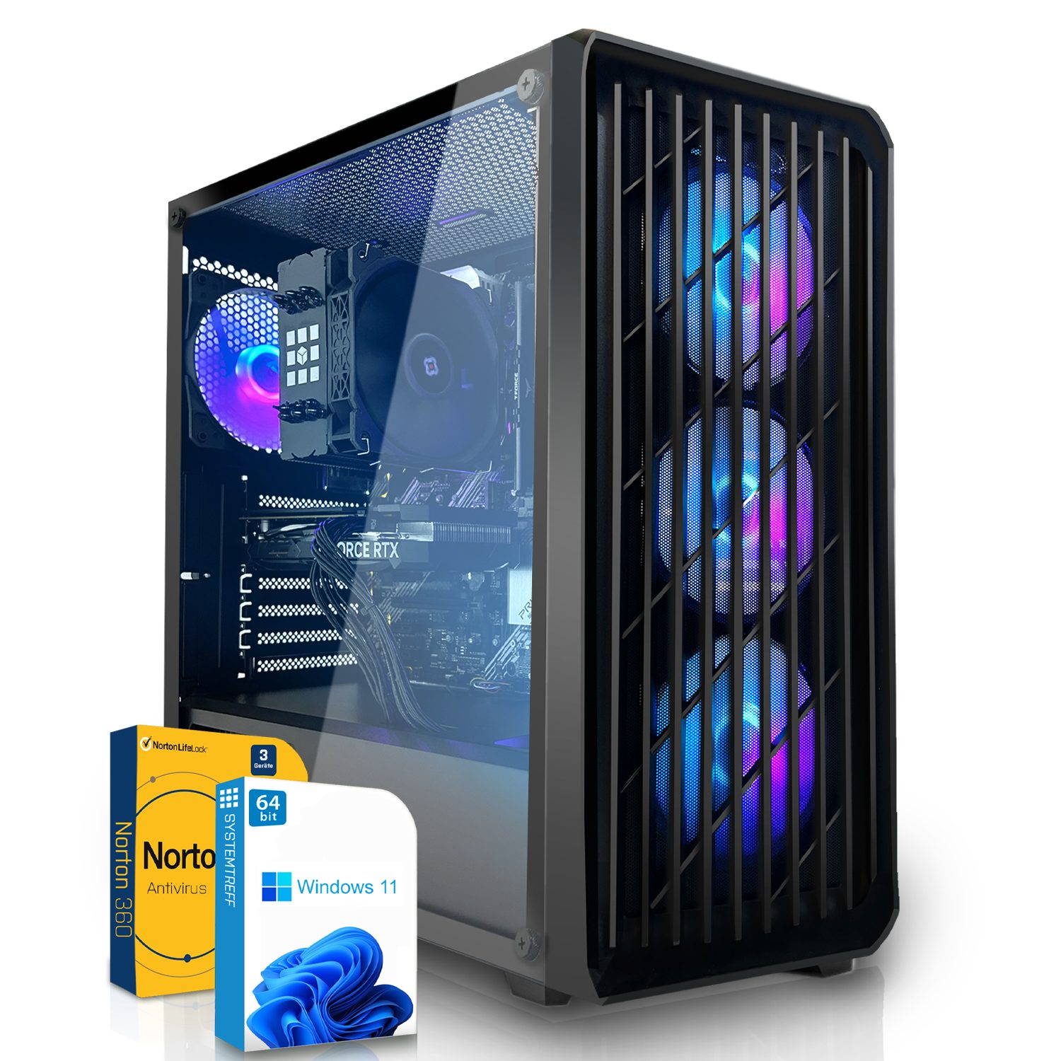 SYSTEMTREFF Gaming-PC (Intel Core i5 12400, GeForce RTX 3060, 16 GB RAM, 512 GB SSD, Luftkühlung, Windows 11, WLAN)