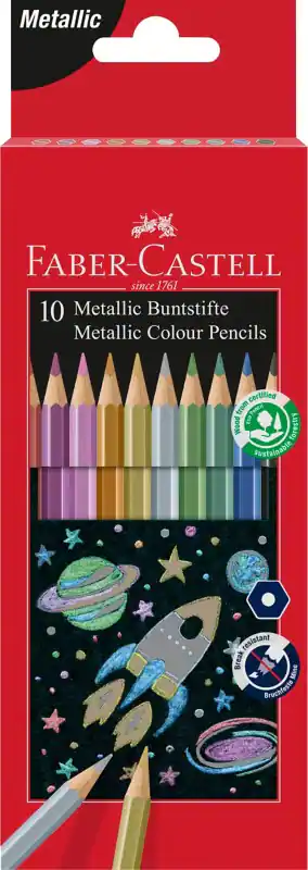 Faber-Castell Hexagonal Buntstifte Farbig sortiert 10 Stück