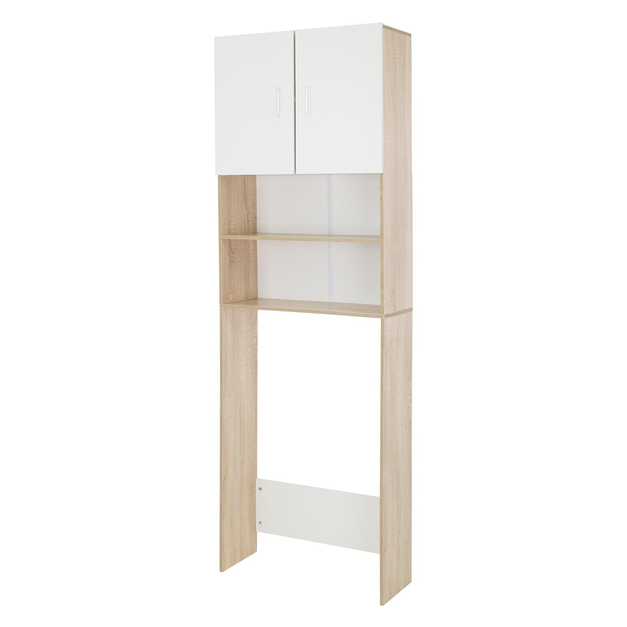 ECD Germany Waschmaschinenumbauschrank Waschmaschinenschrank 2 Türen, Fächern 190x62,5 cm
