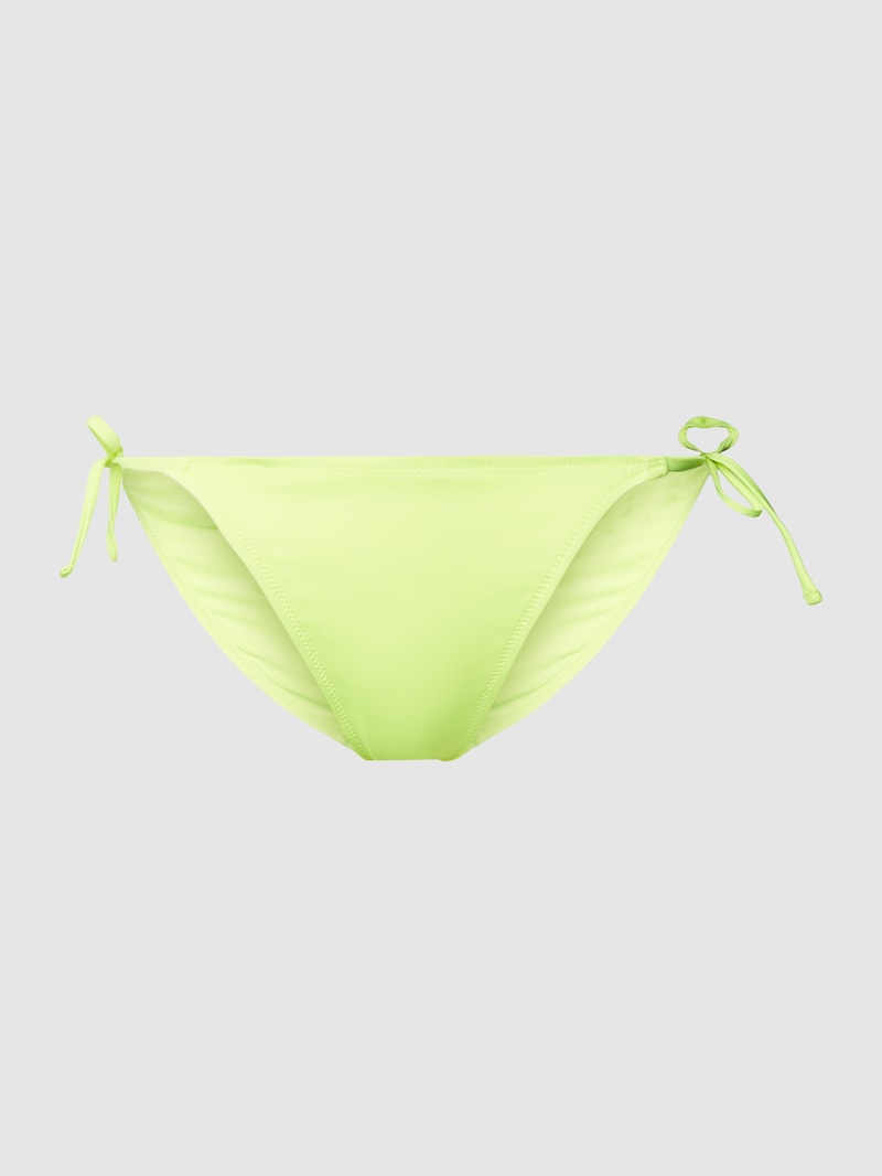 Bikini-Slip mit Label-Detail in neon gelb