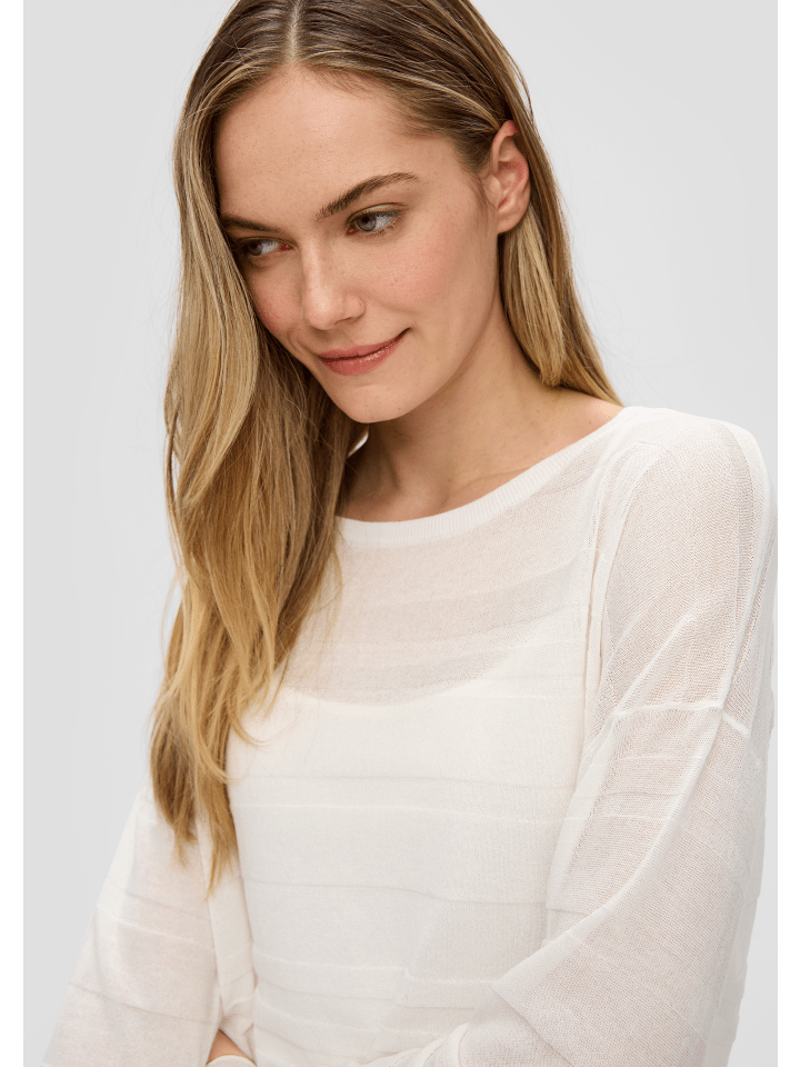 s.Oliver Strickpullover langarm in Creme günstig kaufen