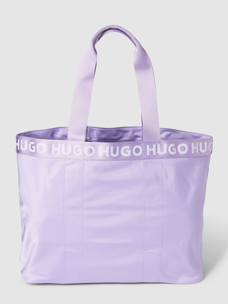 Tote Bag mit Logo-Details Modell 'Becky' in flieder