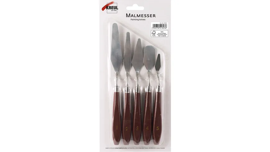 KREUL Solo Goya Malmesser Set mit Metallklingen und Holzgriffen 5 St.