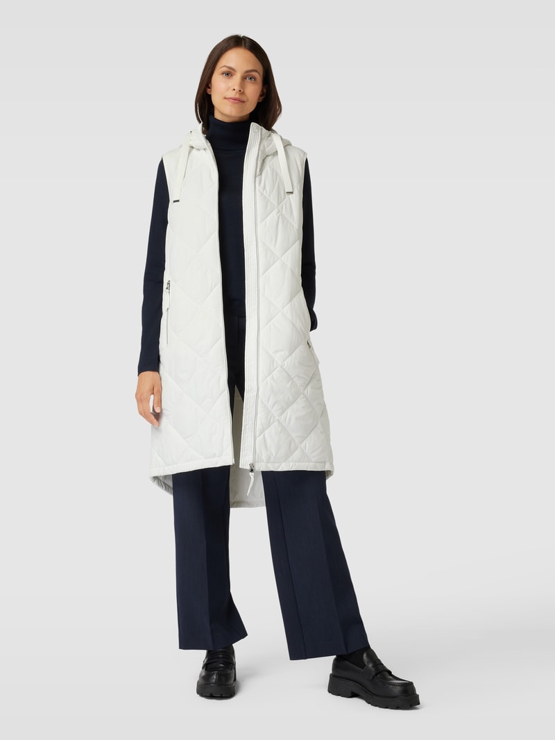 Steppweste mit Kapuze in offwhite