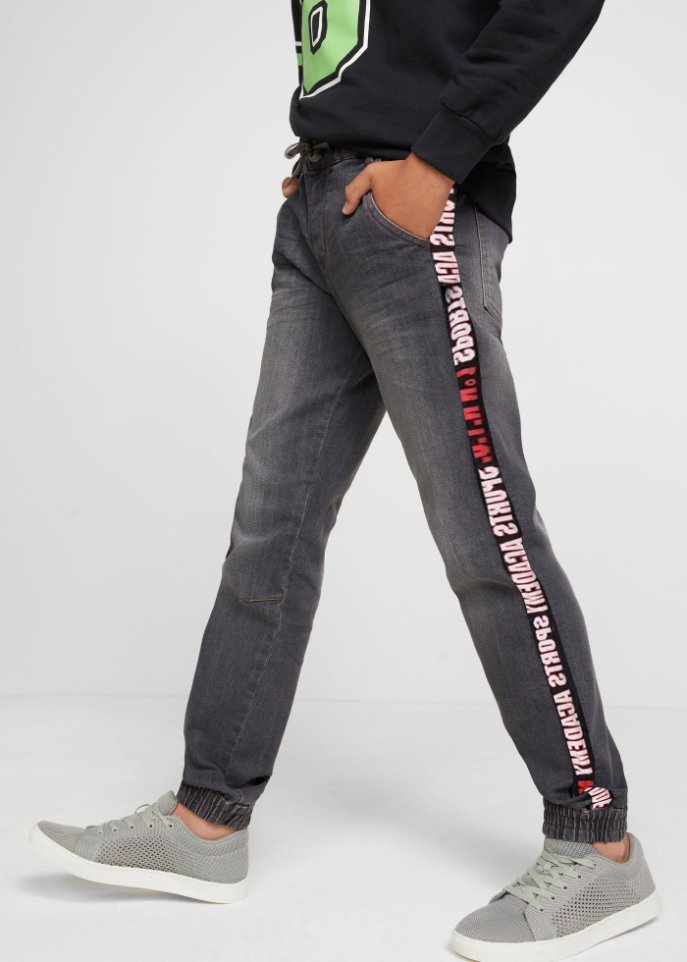 Jungen Sweat-Jeans mit Tape, Slim Fit