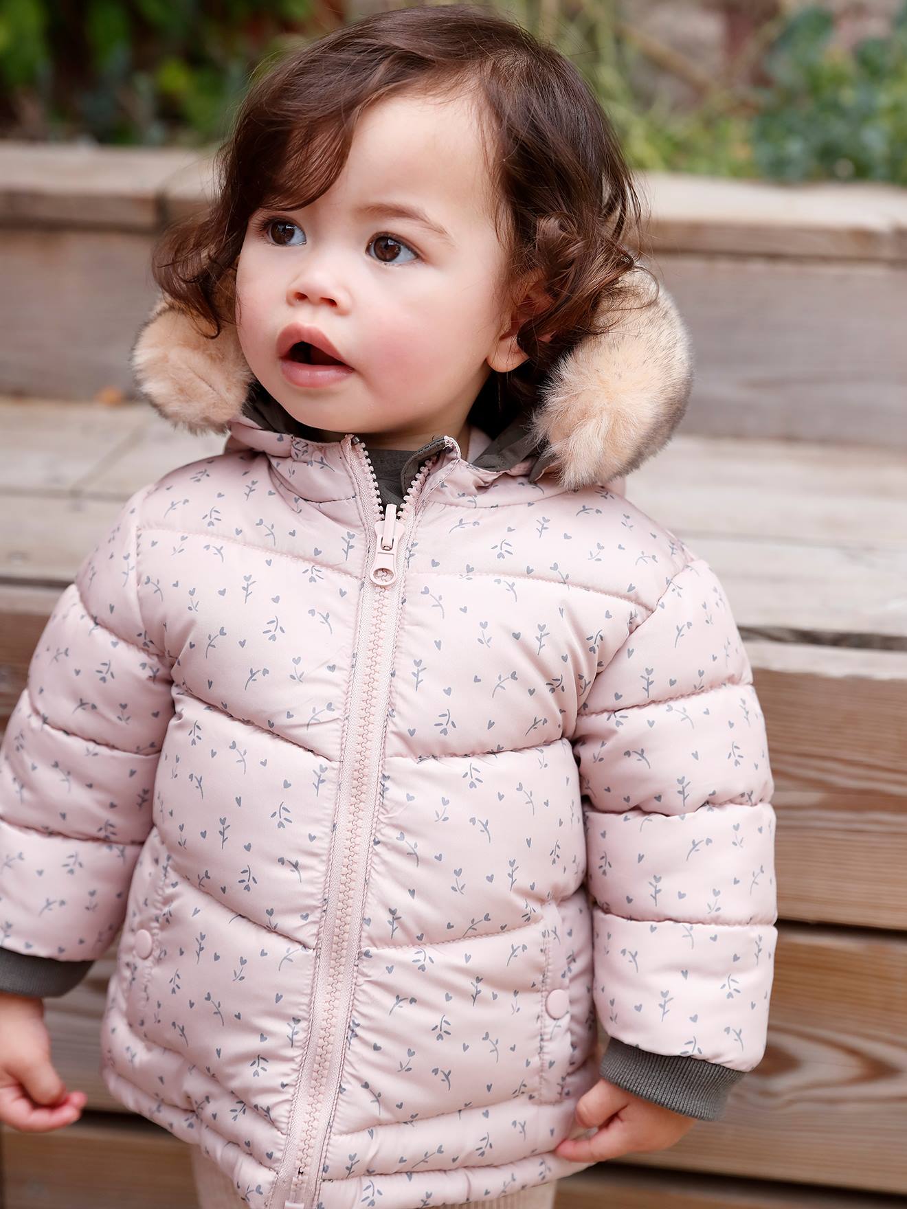 Parka réversible bébé kaki