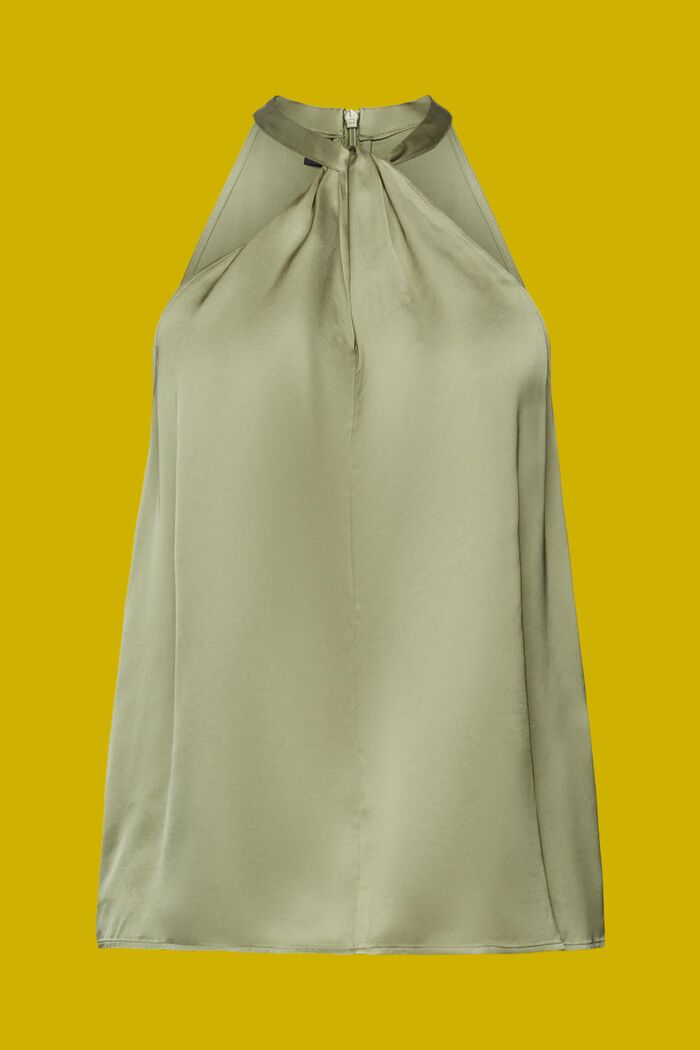 Neckholder-Satinbluse, LENZING™ ECOVERO™