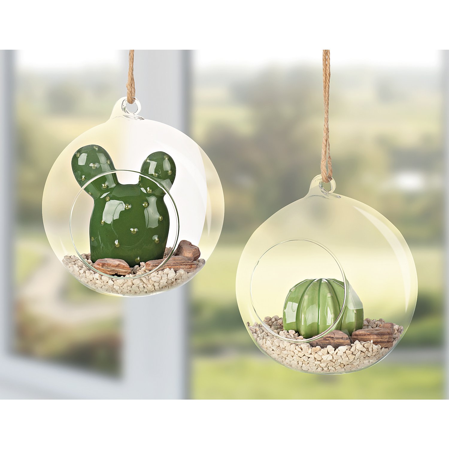 Kugeln aus Glas, 8 cm Ø, 2 Stück