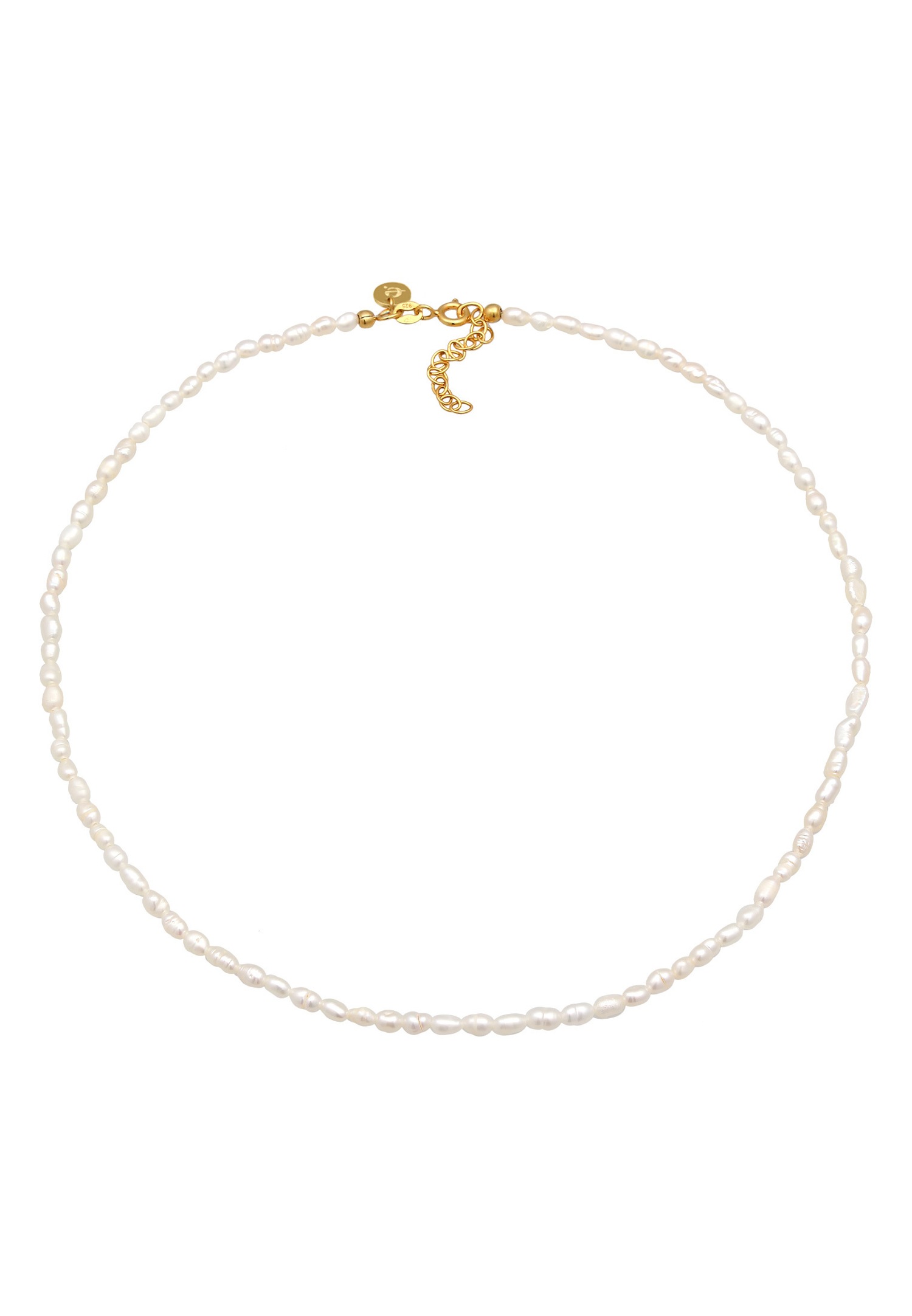 Gargantilla clásica de moda para mujer Elli PREMIUM con perlas cultivadas de agua dulce en plata de ley 925 chapada en oro.