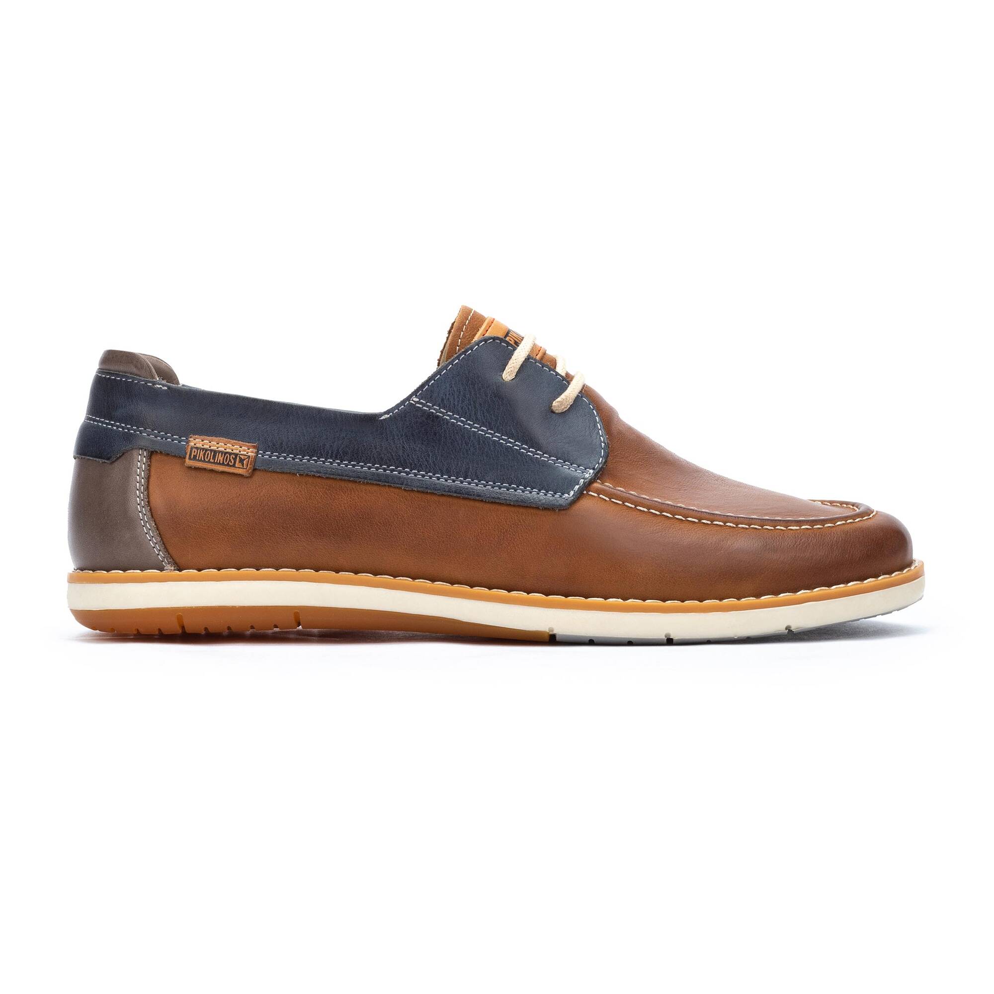 Dwukolorowe buty żeglarskie męskie - BRANDY