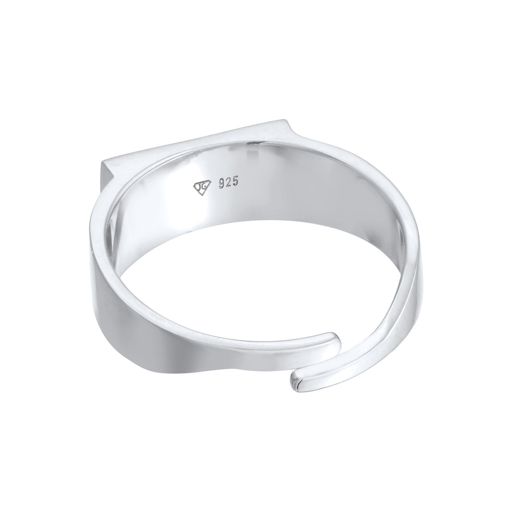 Elli Elli Bague Femmes Sceau Géo Ouvert Réglable en argent sterling 925 Bague