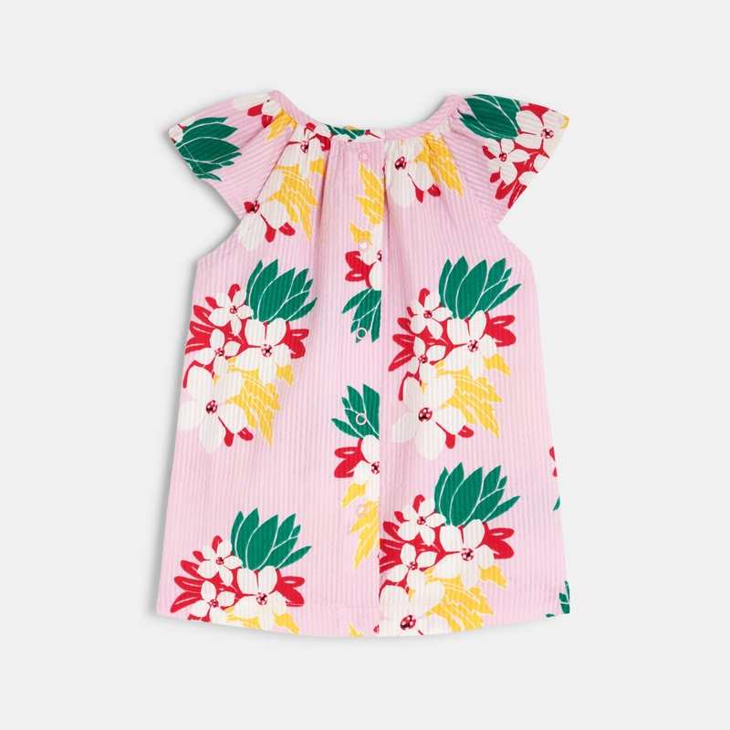 Blouse bébé fille rose fleurs exotiques Catimini