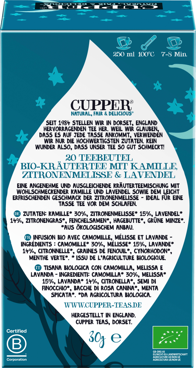 Kräutertee \Little Dreamer\ mit Kamille, Zitronengras, Lavendel (20 Beutel), 30 g