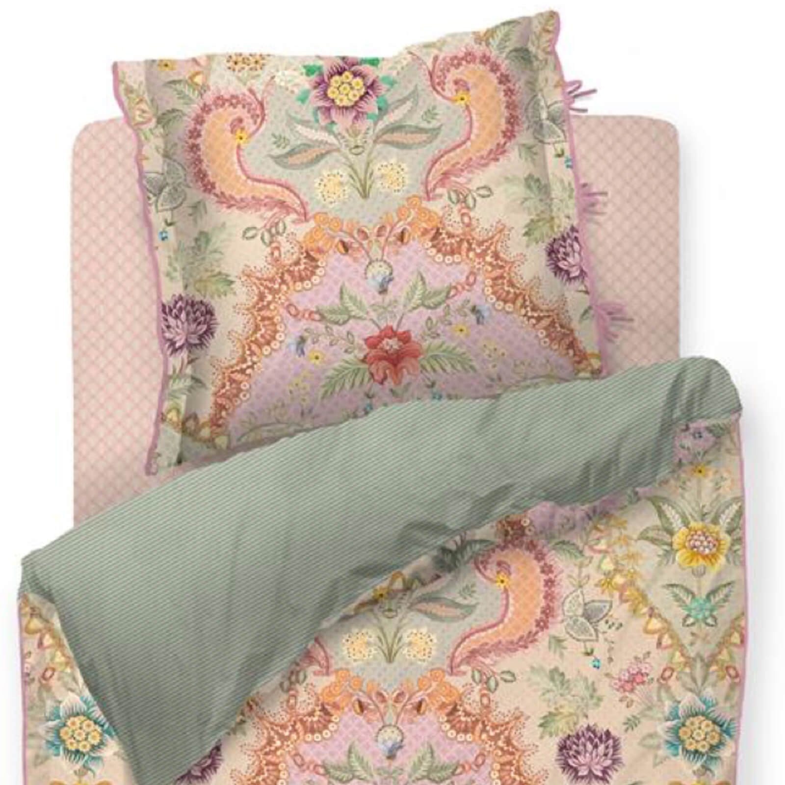 Bettwäsche Saluti Grandi Pastell, PiP Studio, Perkal, 3 teilig, Blüten, florale Elemente, Gestreift