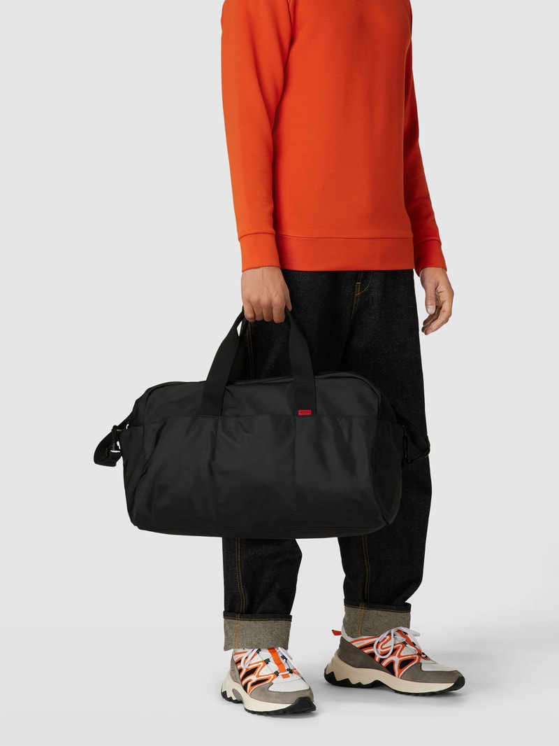 Sporttasche mit Label-Detail Modell 'Ethon' in schwarz
