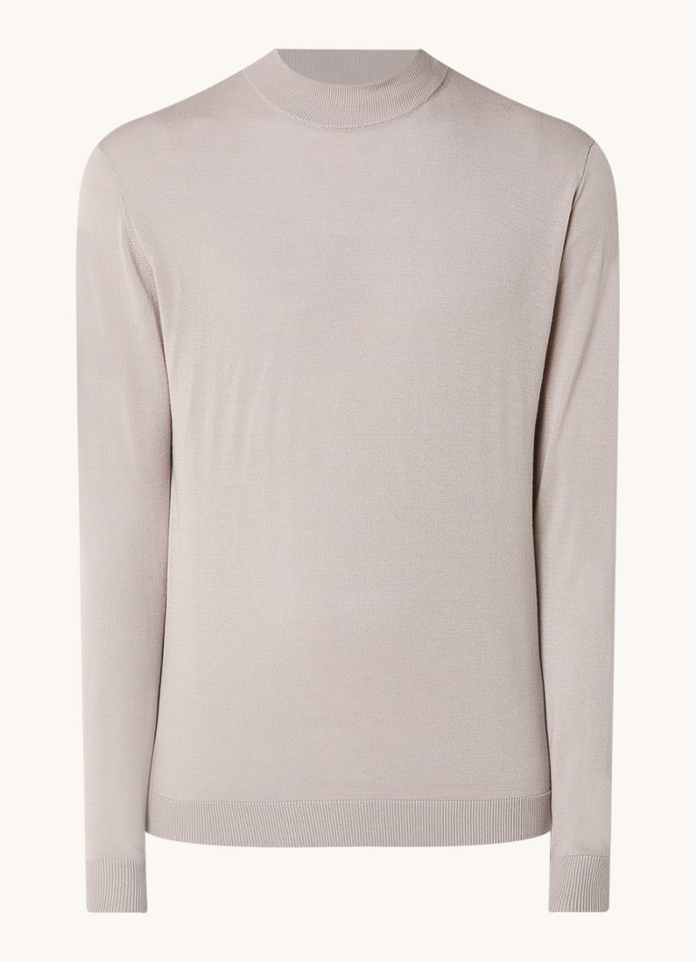 Boggi Milano Fine-knit wool sweater with stand-up collar