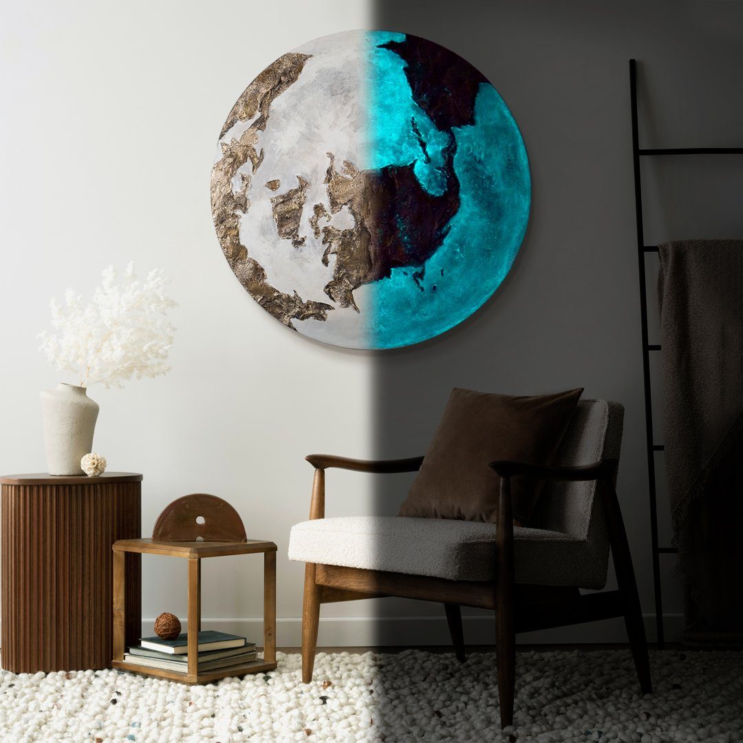 YS-Art Gemälde Goldene Erde, Planet