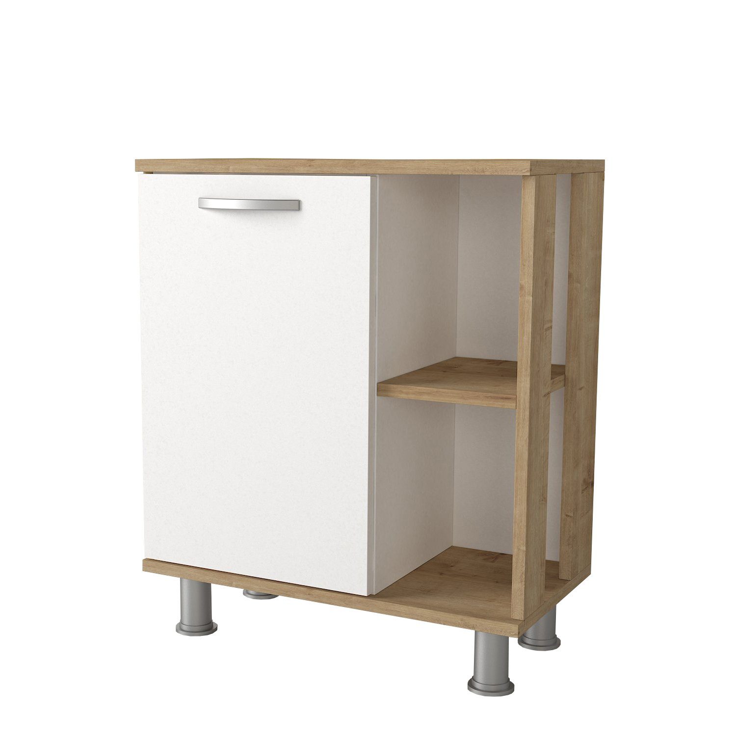 moebel17 Barschrank Waschbeckenunterschrank Golda Weiß-Safir