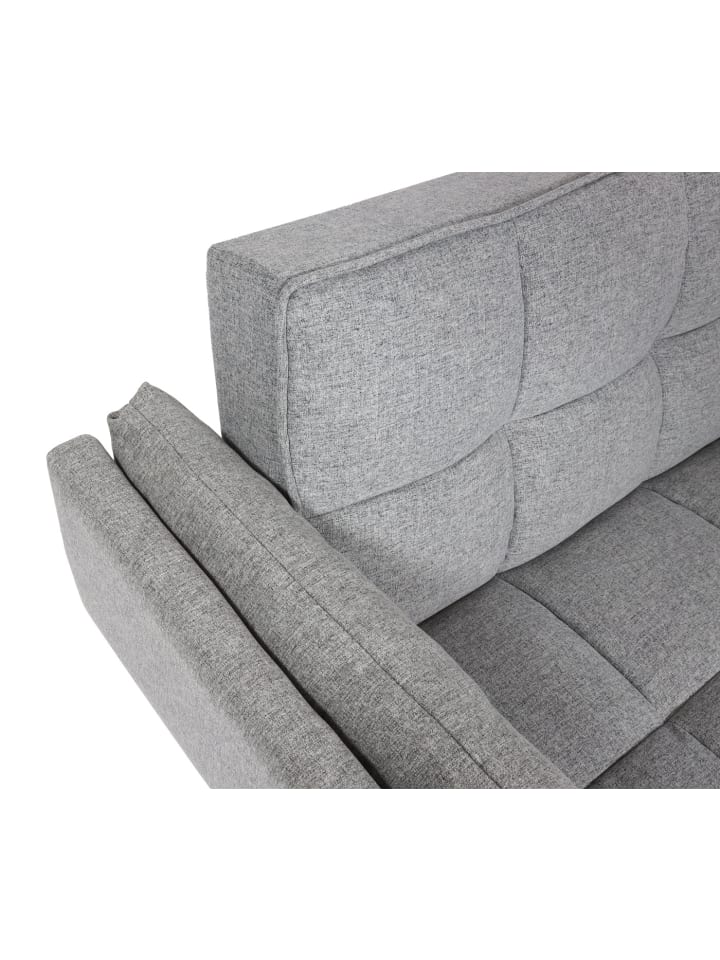 MCW Schlafsofa K18 mit Ottomane, Stoff/Textil hellgrau günstig kaufen onesize