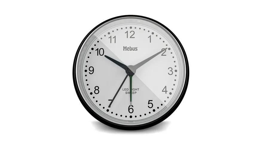 Mebus Quarzwecker analog Schwarz