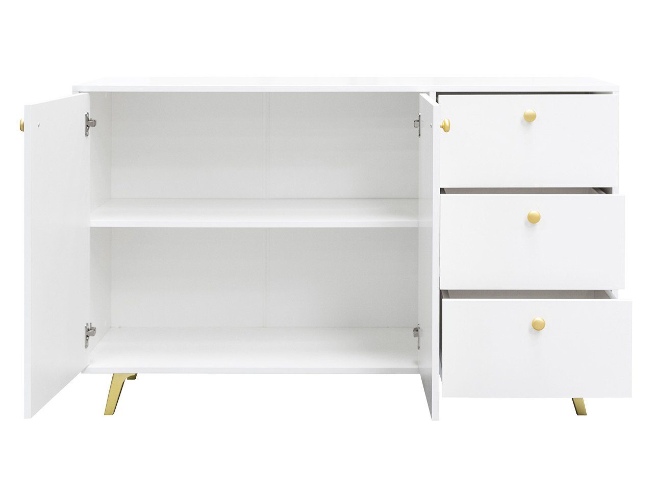 Mirjan24 Schlafzimmer-Set Siena, (2er-Set, Kommode, Nachttisch), Aluminiumgriffe in der Farbe Gold