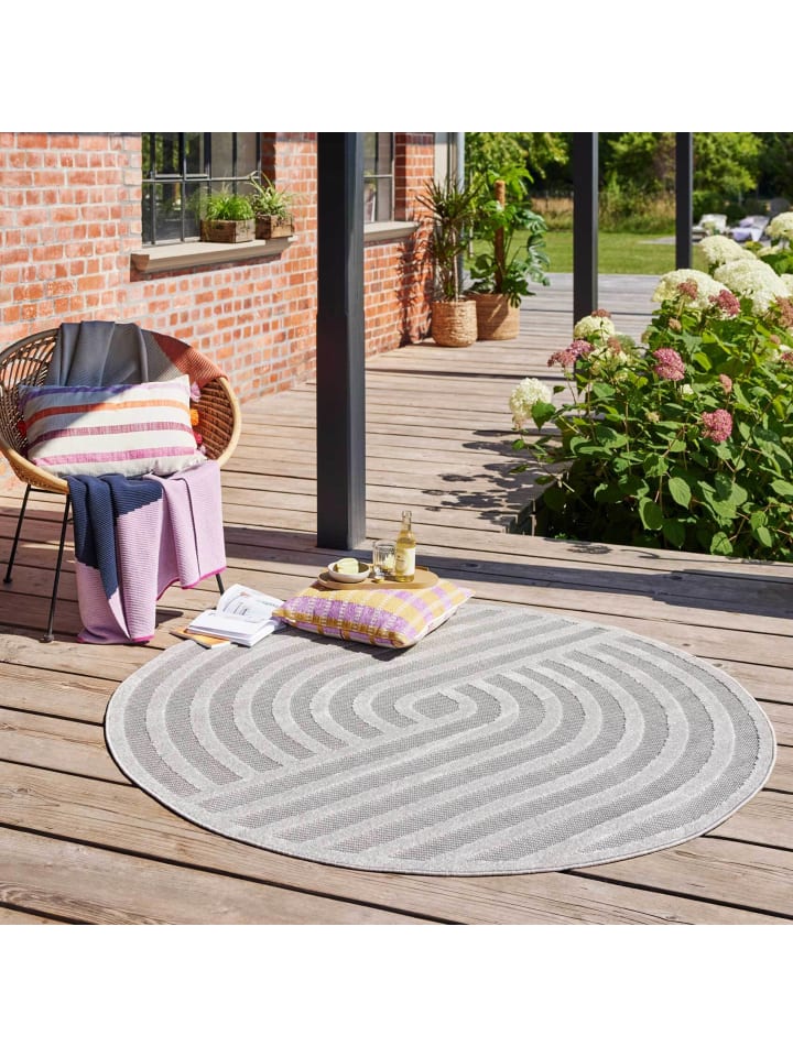 ESPRIT Outdoorteppich Spirit in grau günstig kaufen 120 cm rund