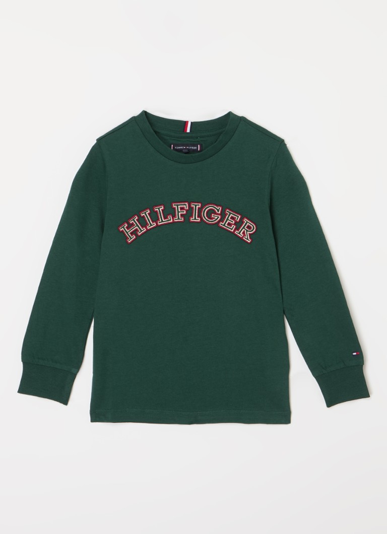 Tommy Hilfiger krekls ar garām piedurknēm un izšuvumu uz logotipa