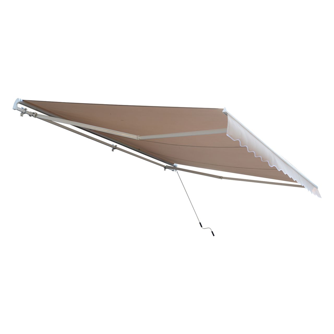Outsunny Markise Alu-Markise Aluminium-Gelenkarm-Markise 3x4m Sonnenschutz Balkon Beige
