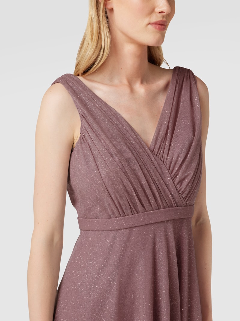 Abendkleid mit Taillenpasse in mauve