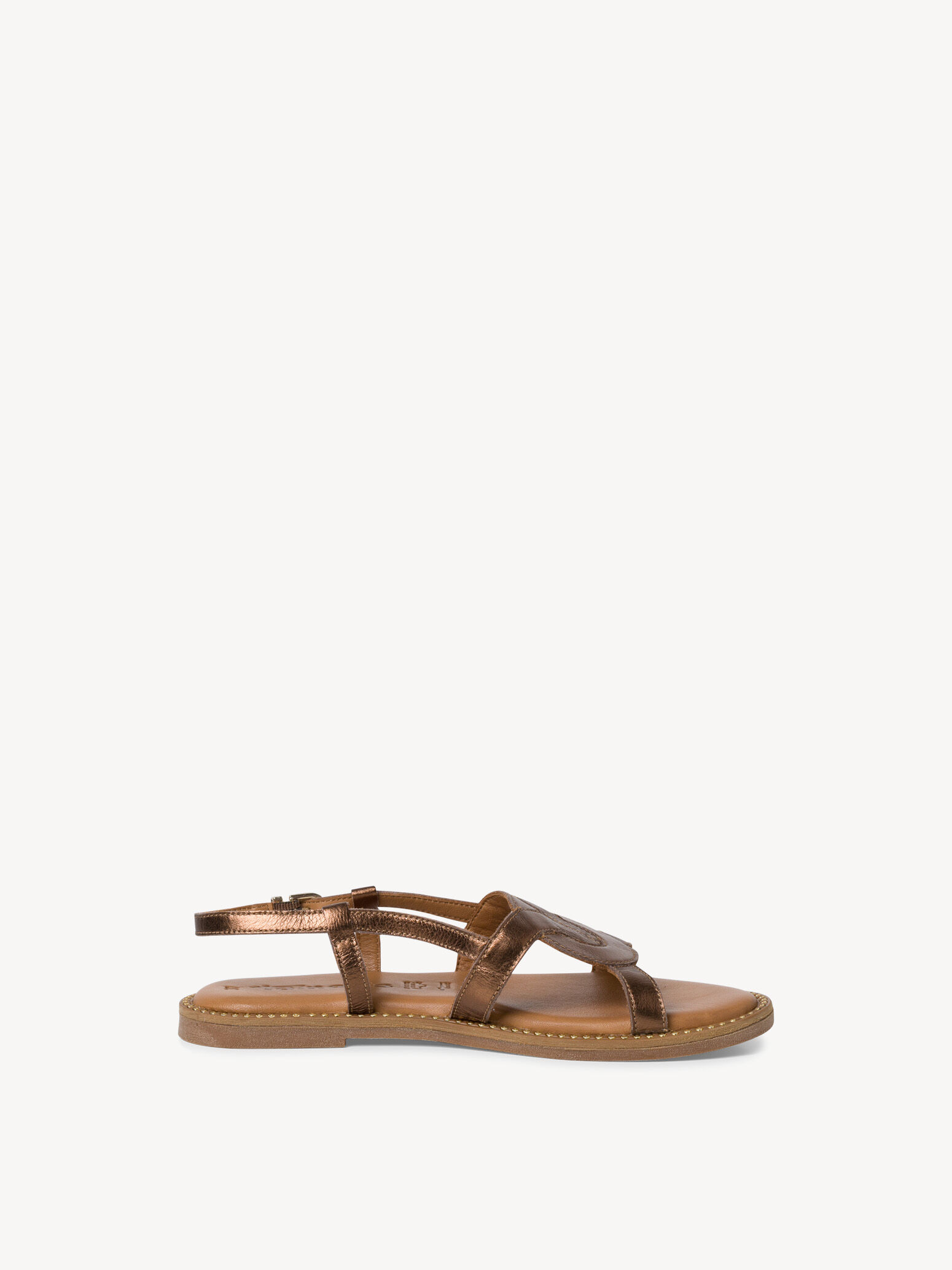 Sandale en cuir - métallique