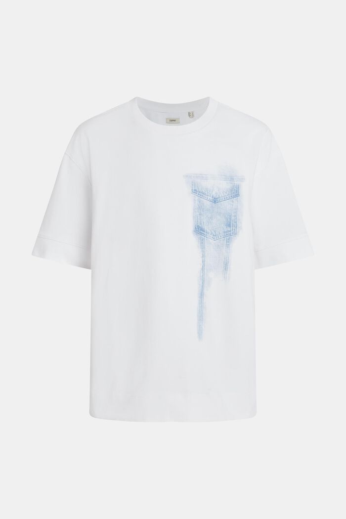 Denim Not Denim T-Shirt mit Indigo Print-Detail