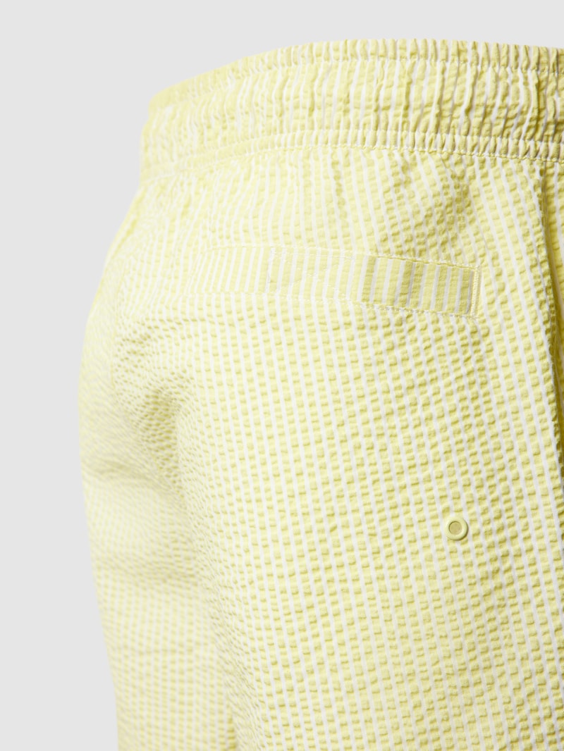 Badehose mit Strukturmuster Modell 'PEDRO' in hellgelb