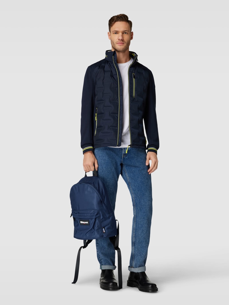 Rucksack mit Label-Patch Modell 'EASY' in marineblau