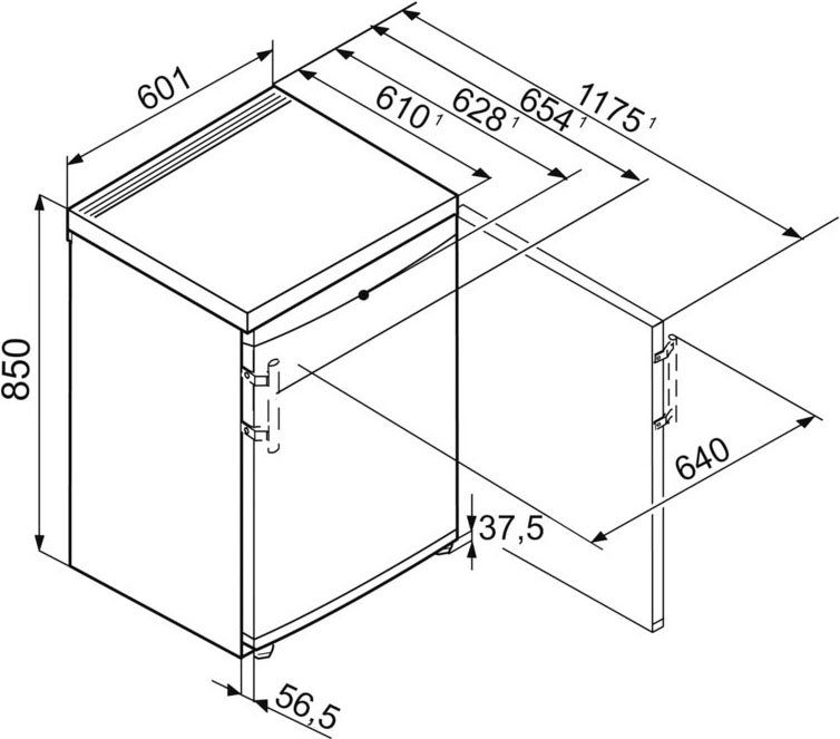 Liebherr Table Top Kühlschrank Comfort TP 1720_993053251, 85 cm hoch, 60,1 cm breit