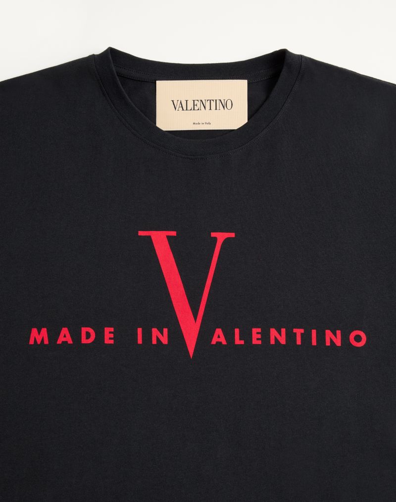 T-shirt en coton Valentino avec imprimé Made In Valentino