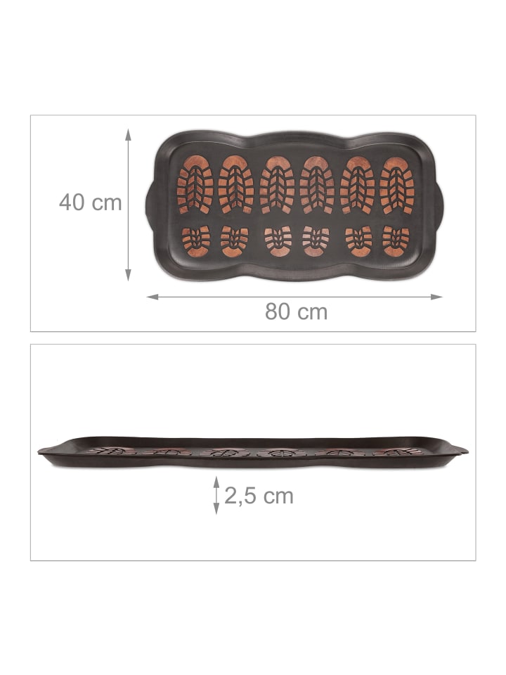relaxdays Schuhabtropfschale in Schwarz/ Orange - (B)80 x (T)40 cm günstig kaufen onesize