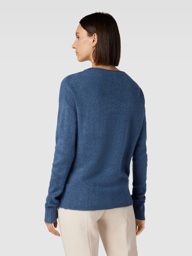 Strickpullover in melierter Optik in rauchblau meliert