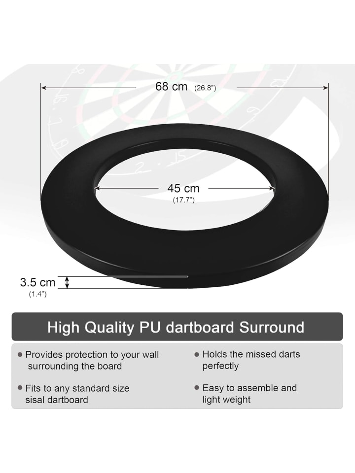 COFI 1453 Dartscheibe Schutz Auffangring für 45 cm in Schwarz günstig kaufen onesize