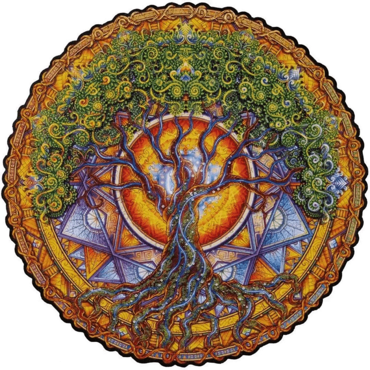 Unidragon Puzzle Unidragon Mandala Puzzle Tree of Life Holzpuzzle, 200 Puzzleteile