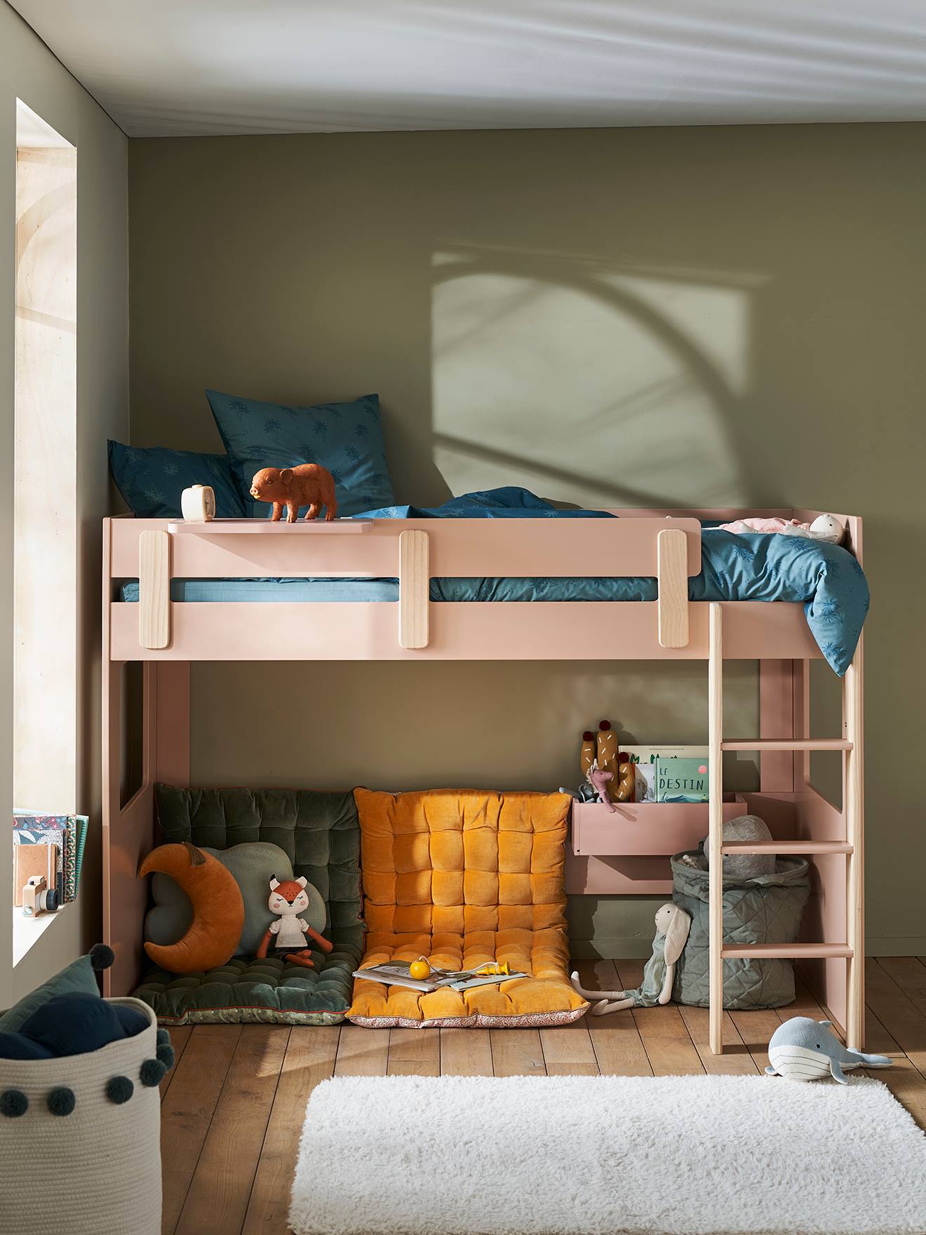 Vertbaudet Kinder Hochbett EVEREST - rosa