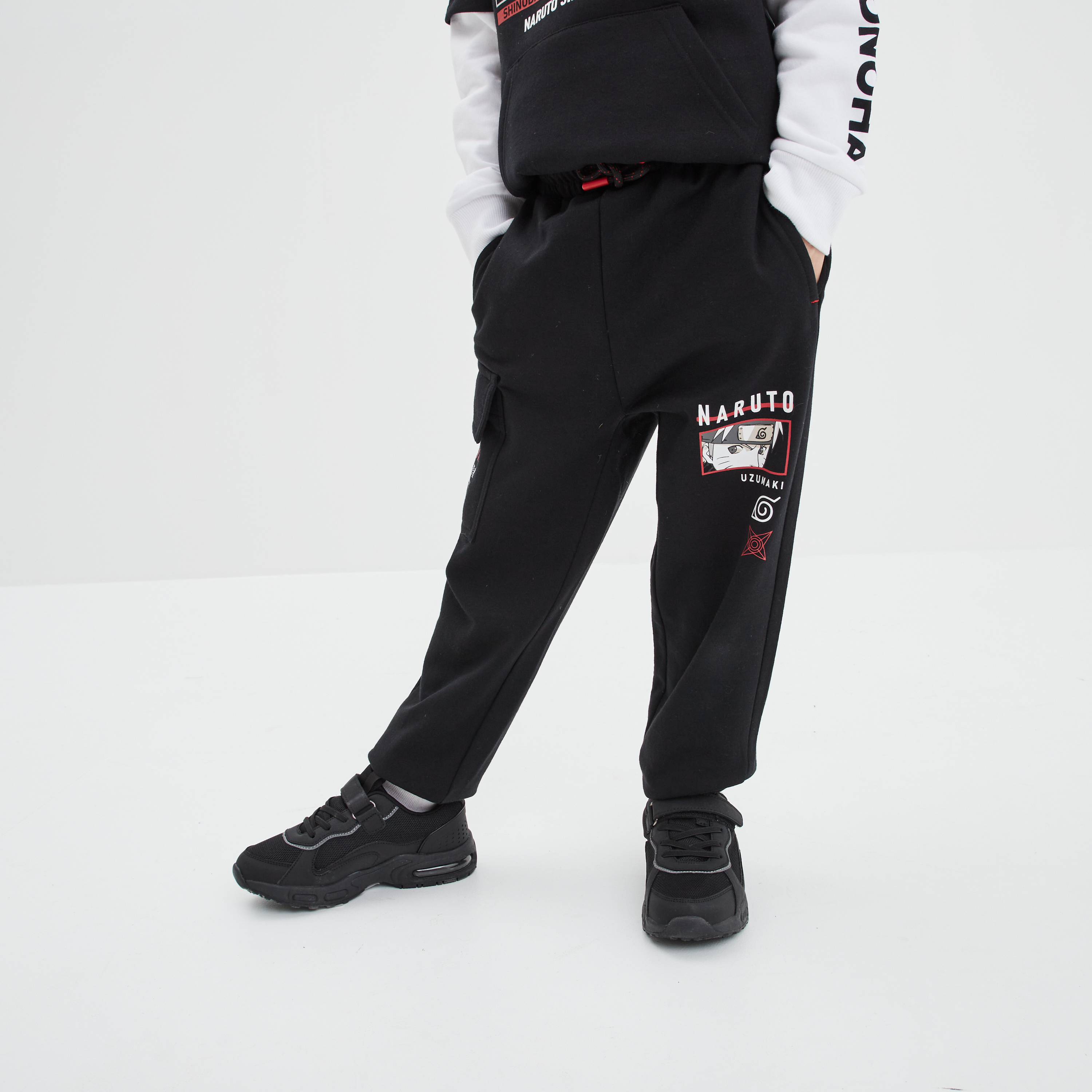 Pantalon de jogging avec poches Naruto noir garçon | La Halle